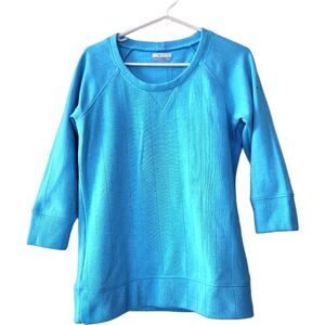 🔥Columbia Heavyweight Blue 3/4 Sleeve Top Size M Crew Neck